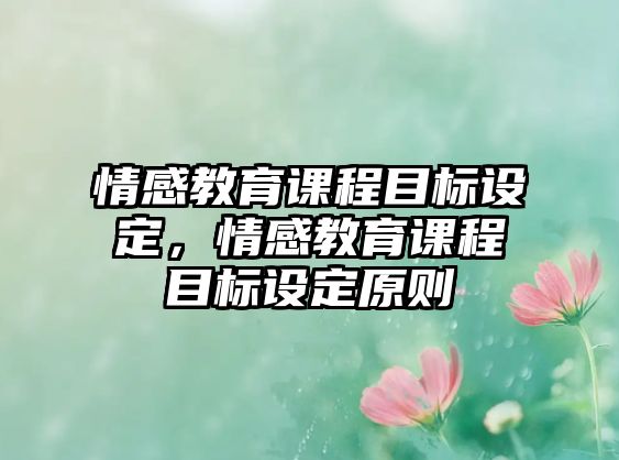 情感教育課程目標(biāo)設(shè)定，情感教育課程目標(biāo)設(shè)定原則