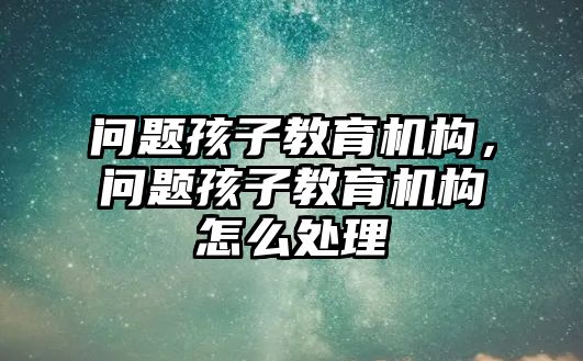 問題孩子教育機構(gòu)，問題孩子教育機構(gòu)怎么處理