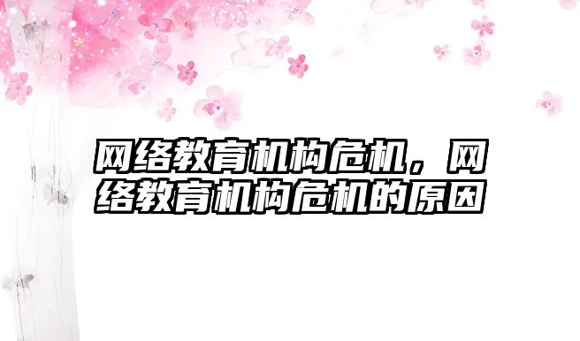 網(wǎng)絡教育機構危機，網(wǎng)絡教育機構危機的原因