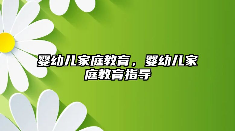 嬰幼兒家庭教育，嬰幼兒家庭教育指導(dǎo)