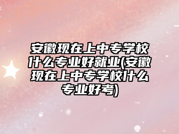 安徽現(xiàn)在上中專學(xué)校什么專業(yè)好就業(yè)(安徽現(xiàn)在上中專學(xué)校什么專業(yè)好考)