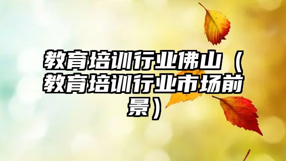 教育培訓(xùn)行業(yè)佛山（教育培訓(xùn)行業(yè)市場(chǎng)前景）