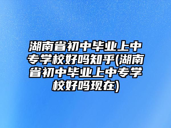 湖南省初中畢業(yè)上中專(zhuān)學(xué)校好嗎知乎(湖南省初中畢業(yè)上中專(zhuān)學(xué)校好嗎現(xiàn)在)