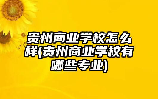 貴州商業(yè)學(xué)校怎么樣(貴州商業(yè)學(xué)校有哪些專業(yè))