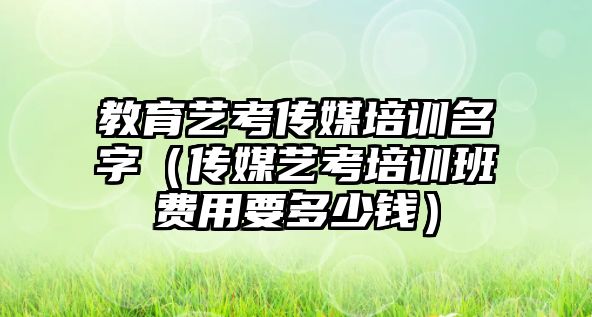 教育藝考傳媒培訓(xùn)名字（傳媒藝考培訓(xùn)班費用要多少錢）