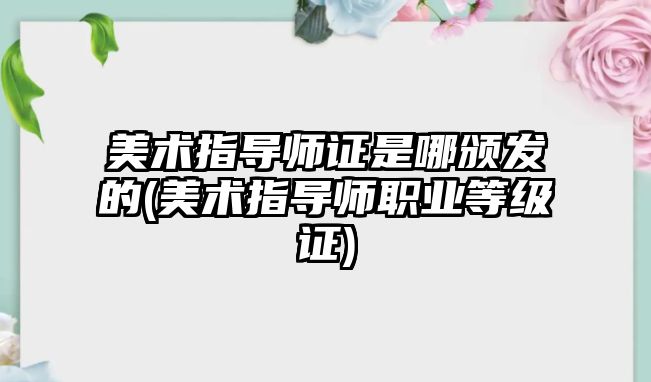 美術指導師證是哪頒發(fā)的(美術指導師職業(yè)等級證)