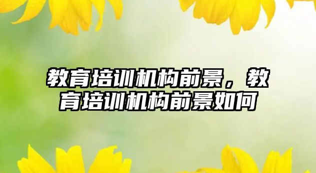 教育培訓機構前景，教育培訓機構前景如何