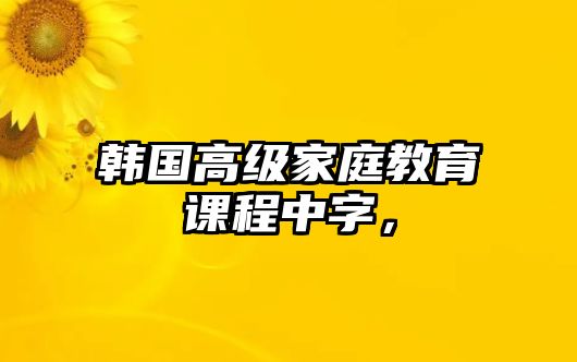 韓國高級家庭教育課程中字，