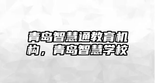 青島智慧通教育機構，青島智慧學校