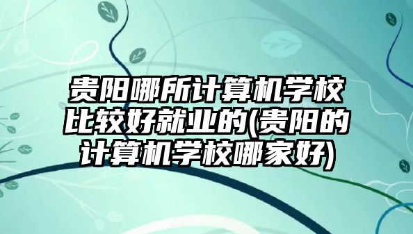 貴陽哪所計算機學(xué)校比較好就業(yè)的(貴陽的計算機學(xué)校哪家好)