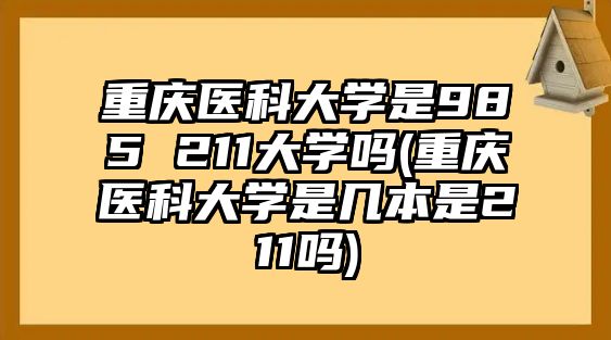 重慶醫(yī)科大學是985 211大學嗎(重慶醫(yī)科大學是幾本是211嗎)