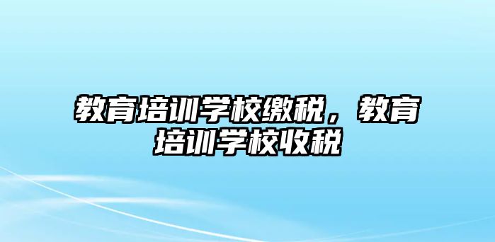 教育培訓學校繳稅，教育培訓學校收稅