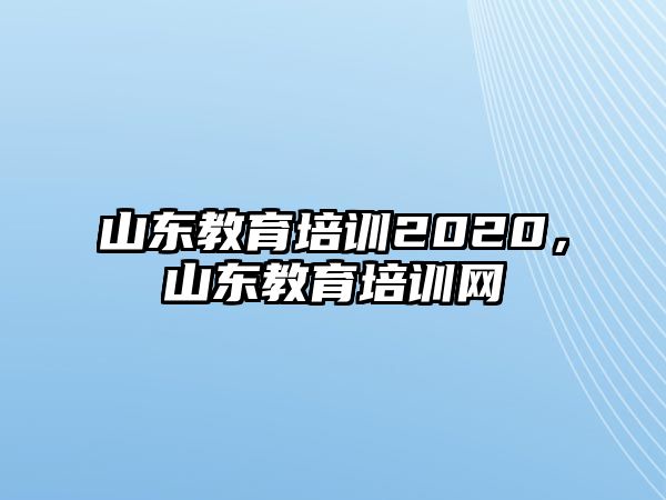 山東教育培訓(xùn)2020，山東教育培訓(xùn)網(wǎng)