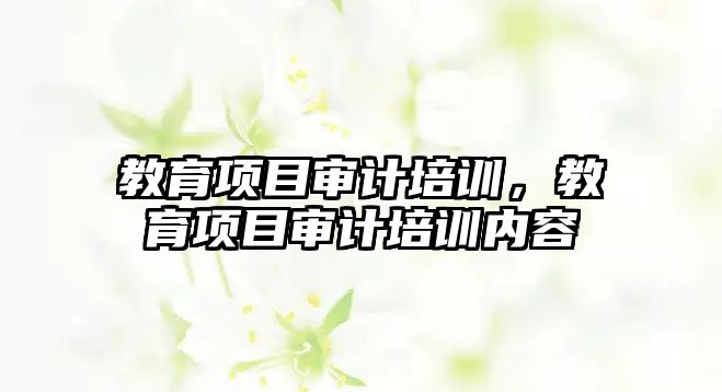 教育項目審計培訓(xùn)，教育項目審計培訓(xùn)內(nèi)容