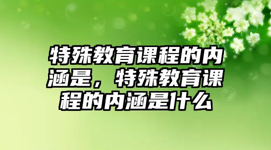 特殊教育課程的內(nèi)涵是，特殊教育課程的內(nèi)涵是什么