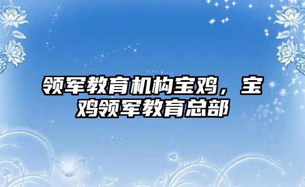 領(lǐng)軍教育機(jī)構(gòu)寶雞，寶雞領(lǐng)軍教育總部