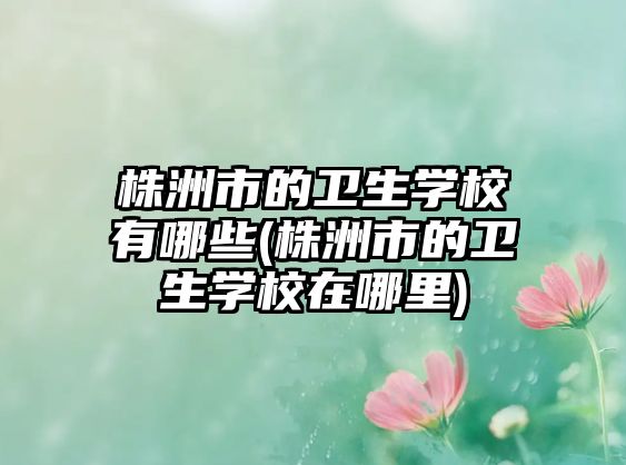 株洲市的衛(wèi)生學(xué)校有哪些(株洲市的衛(wèi)生學(xué)校在哪里)