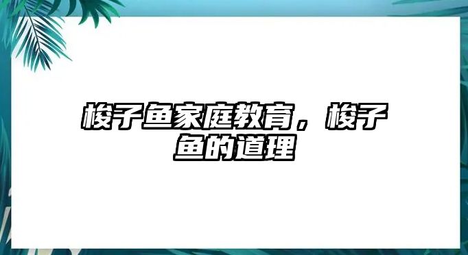 梭子魚(yú)家庭教育，梭子魚(yú)的道理