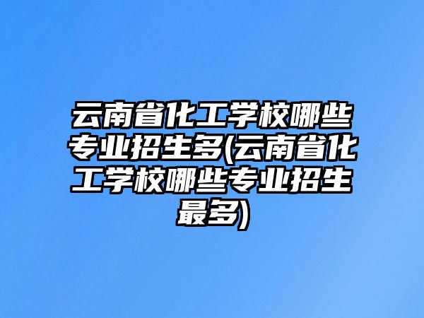 云南省化工學(xué)校哪些專業(yè)招生多(云南省化工學(xué)校哪些專業(yè)招生最多)