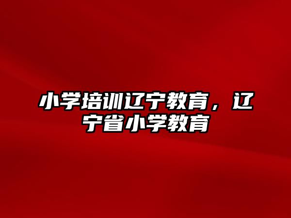 小學(xué)培訓(xùn)遼寧教育，遼寧省小學(xué)教育