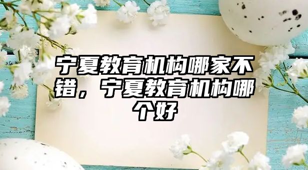 寧夏教育機構(gòu)哪家不錯，寧夏教育機構(gòu)哪個好