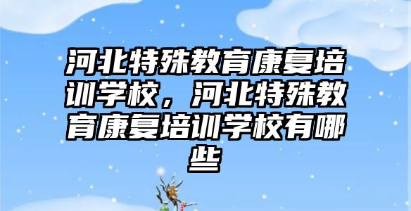 河北特殊教育康復培訓學校，河北特殊教育康復培訓學校有哪些