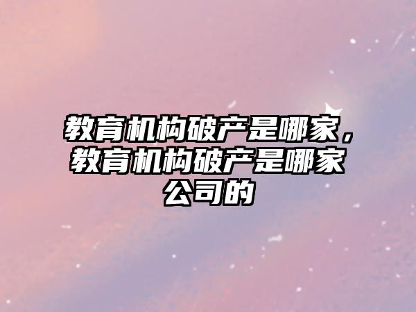 教育機構破產是哪家，教育機構破產是哪家公司的