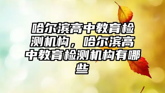 哈爾濱高中教育檢測(cè)機(jī)構(gòu)，哈爾濱高中教育檢測(cè)機(jī)構(gòu)有哪些