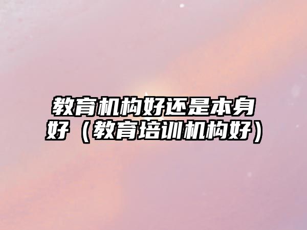 教育機構(gòu)好還是本身好（教育培訓(xùn)機構(gòu)好）