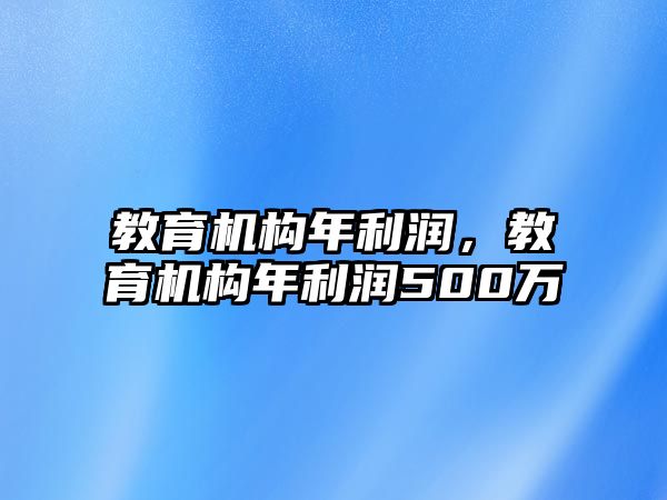 教育機(jī)構(gòu)年利潤(rùn)，教育機(jī)構(gòu)年利潤(rùn)500萬(wàn)