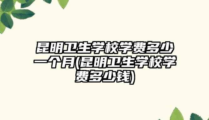 昆明衛(wèi)生學(xué)校學(xué)費(fèi)多少一個(gè)月(昆明衛(wèi)生學(xué)校學(xué)費(fèi)多少錢)