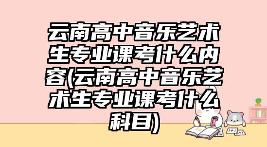 云南高中音樂(lè)藝術(shù)生專業(yè)課考什么內(nèi)容(云南高中音樂(lè)藝術(shù)生專業(yè)課考什么科目)