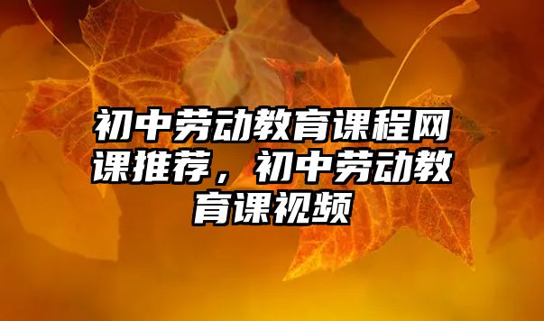 初中勞動(dòng)教育課程網(wǎng)課推薦，初中勞動(dòng)教育課視頻