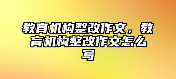 教育機(jī)構(gòu)整改作文，教育機(jī)構(gòu)整改作文怎么寫