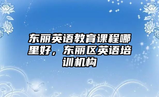 東麗英語教育課程哪里好，東麗區(qū)英語培訓(xùn)機(jī)構(gòu)