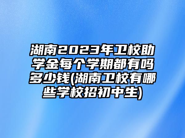 湖南2023年衛(wèi)校助學(xué)金每個(gè)學(xué)期都有嗎多少錢(湖南衛(wèi)校有哪些學(xué)校招初中生)