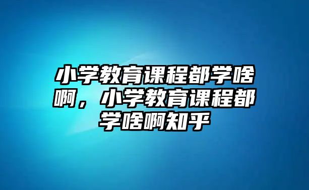 小學(xué)教育課程都學(xué)啥啊，小學(xué)教育課程都學(xué)啥啊知乎