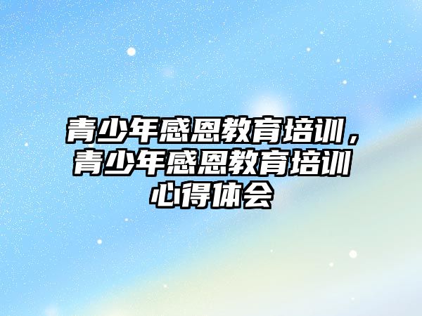 青少年感恩教育培訓，青少年感恩教育培訓心得體會