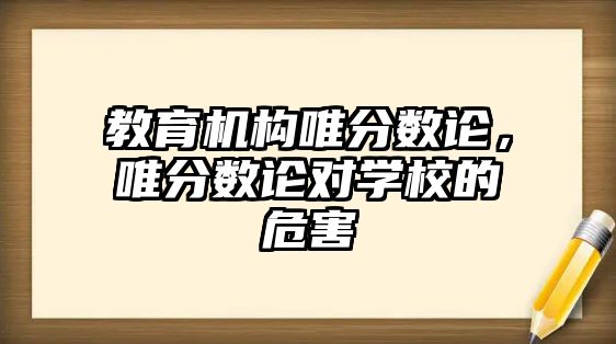 教育機構(gòu)唯分?jǐn)?shù)論，唯分?jǐn)?shù)論對學(xué)校的危害