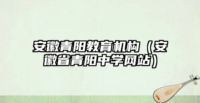 安徽青陽教育機構（安徽省青陽中學網(wǎng)站）