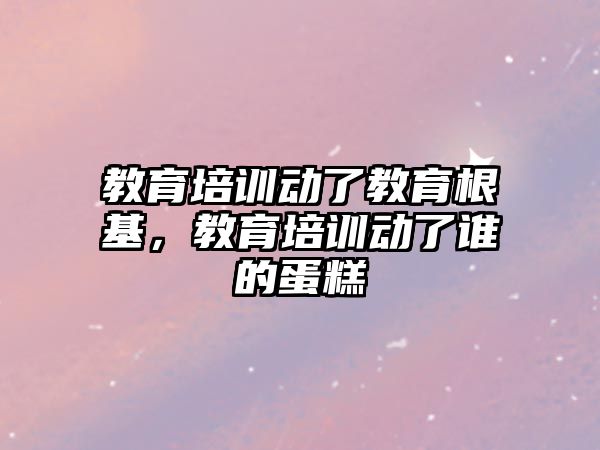 教育培訓(xùn)動了教育根基，教育培訓(xùn)動了誰的蛋糕