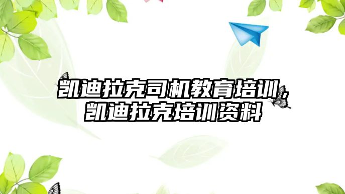 凱迪拉克司機(jī)教育培訓(xùn)，凱迪拉克培訓(xùn)資料