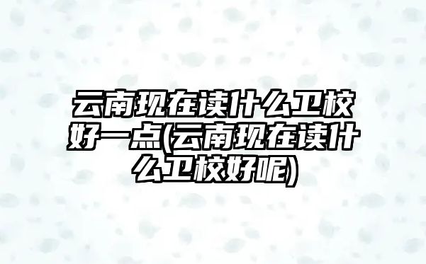 云南現(xiàn)在讀什么衛(wèi)校好一點(云南現(xiàn)在讀什么衛(wèi)校好呢)