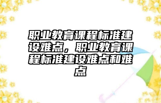 職業(yè)教育課程標準建設難點，職業(yè)教育課程標準建設難點和難點