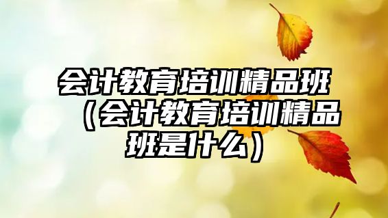 會計教育培訓(xùn)精品班（會計教育培訓(xùn)精品班是什么）