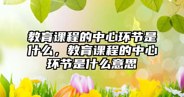 教育課程的中心環(huán)節(jié)是什么，教育課程的中心環(huán)節(jié)是什么意思