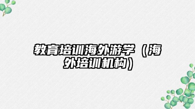 教育培訓海外游學（海外培訓機構）