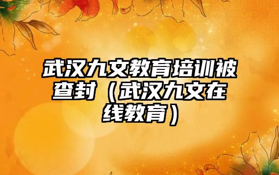 武漢九文教育培訓(xùn)被查封（武漢九文在線教育）