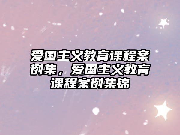 愛國主義教育課程案例集，愛國主義教育課程案例集錦