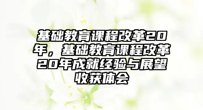 基礎(chǔ)教育課程改革20年，基礎(chǔ)教育課程改革20年成就經(jīng)驗與展望收獲體會